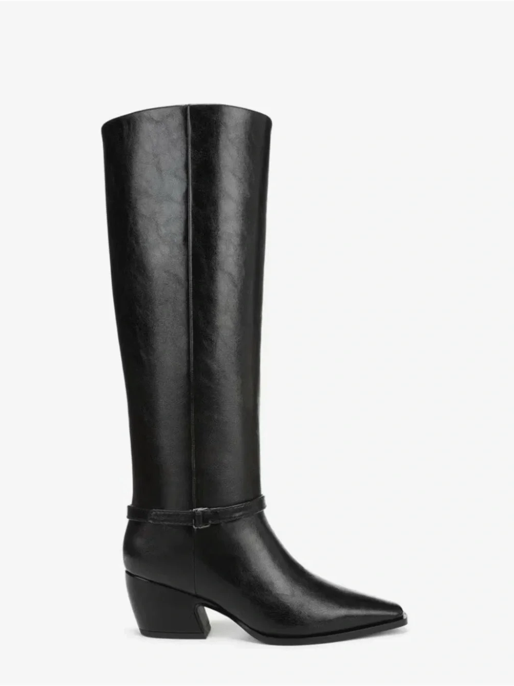 Franco Sarto Women’s  Vanesha Black Knee High Zip Heeled Boots size 7.5 western